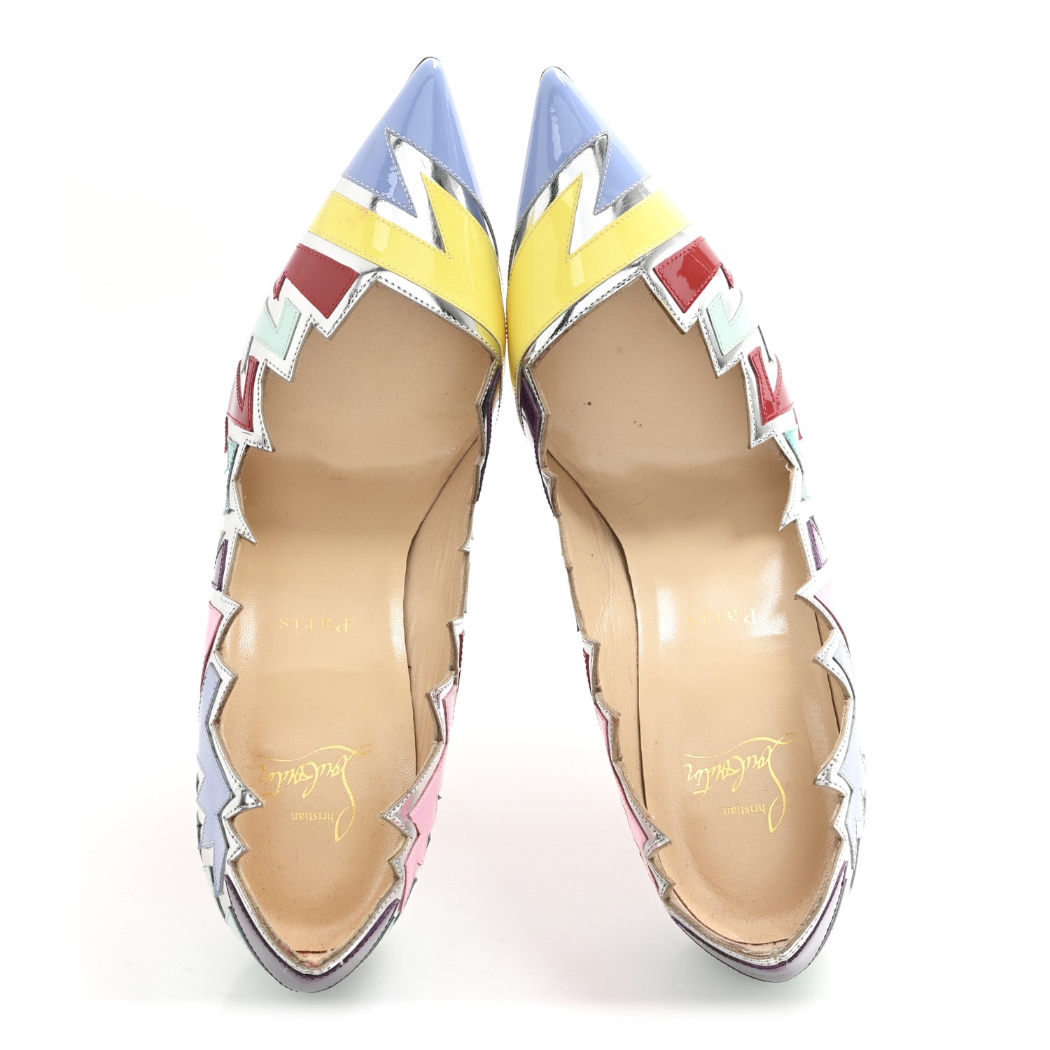 Christian Louboutin Metallic Shiny Nappa Patent Explorete 100 Pumps 39.5 Lavender Multicolor 2 of 8