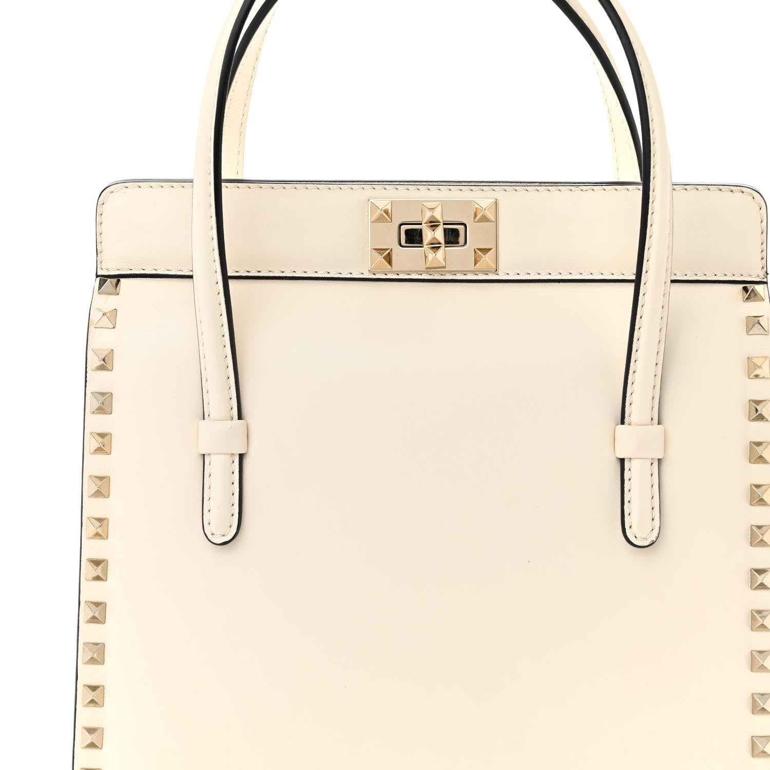 Valentino Garavani Vitello Rockstud Tote Ivory 7 of 12