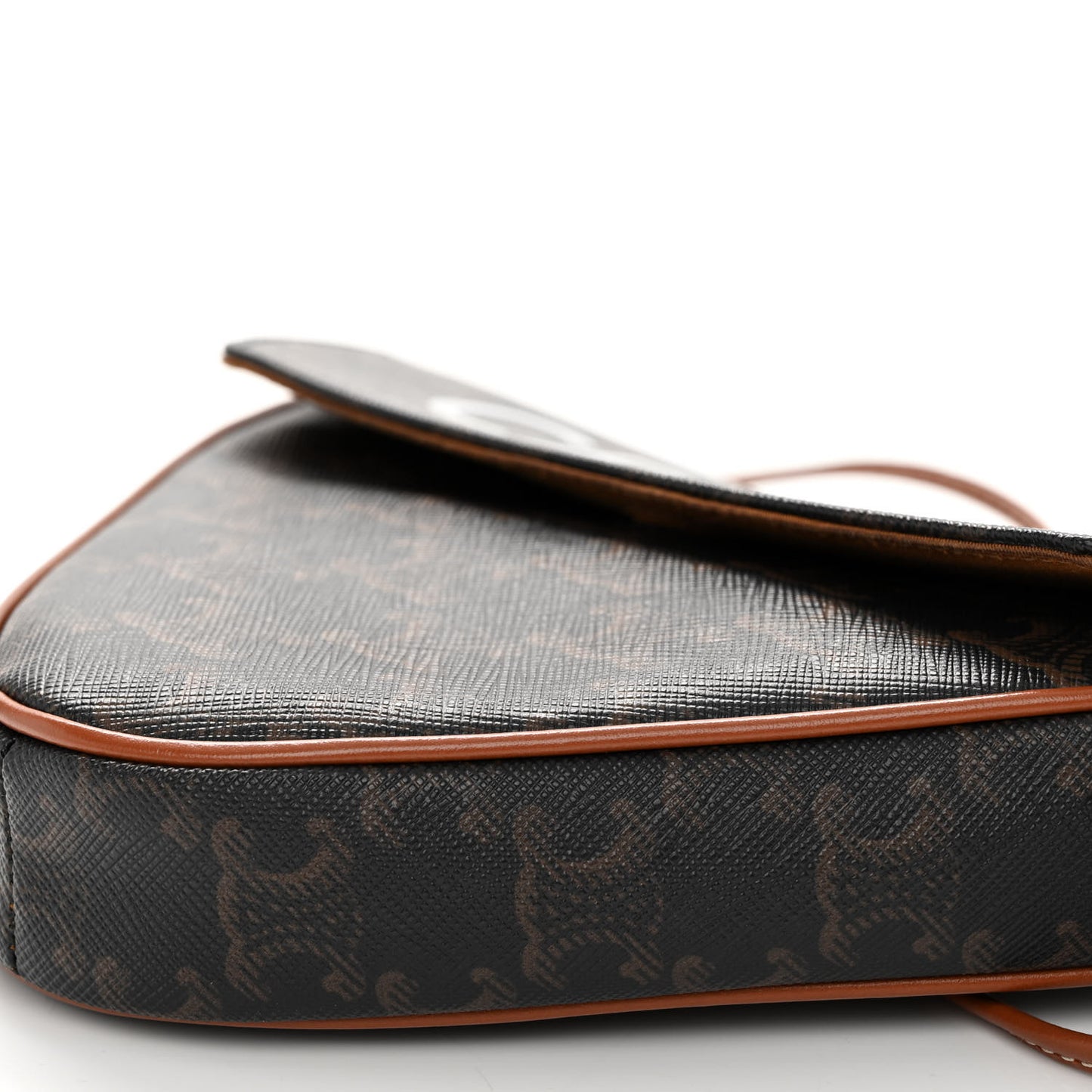 Triomphe Canvas Triangle Crossbody Bag Tan