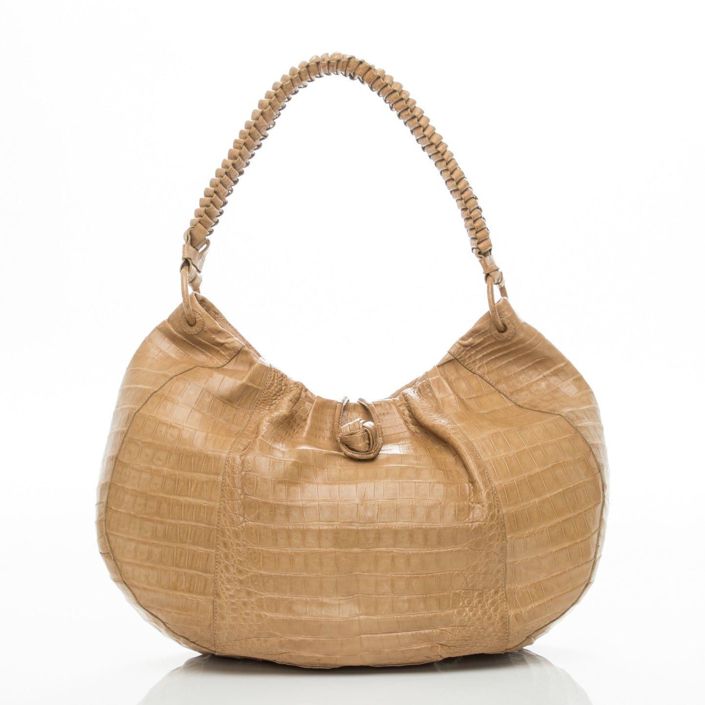 Crocodile Hobo Beige