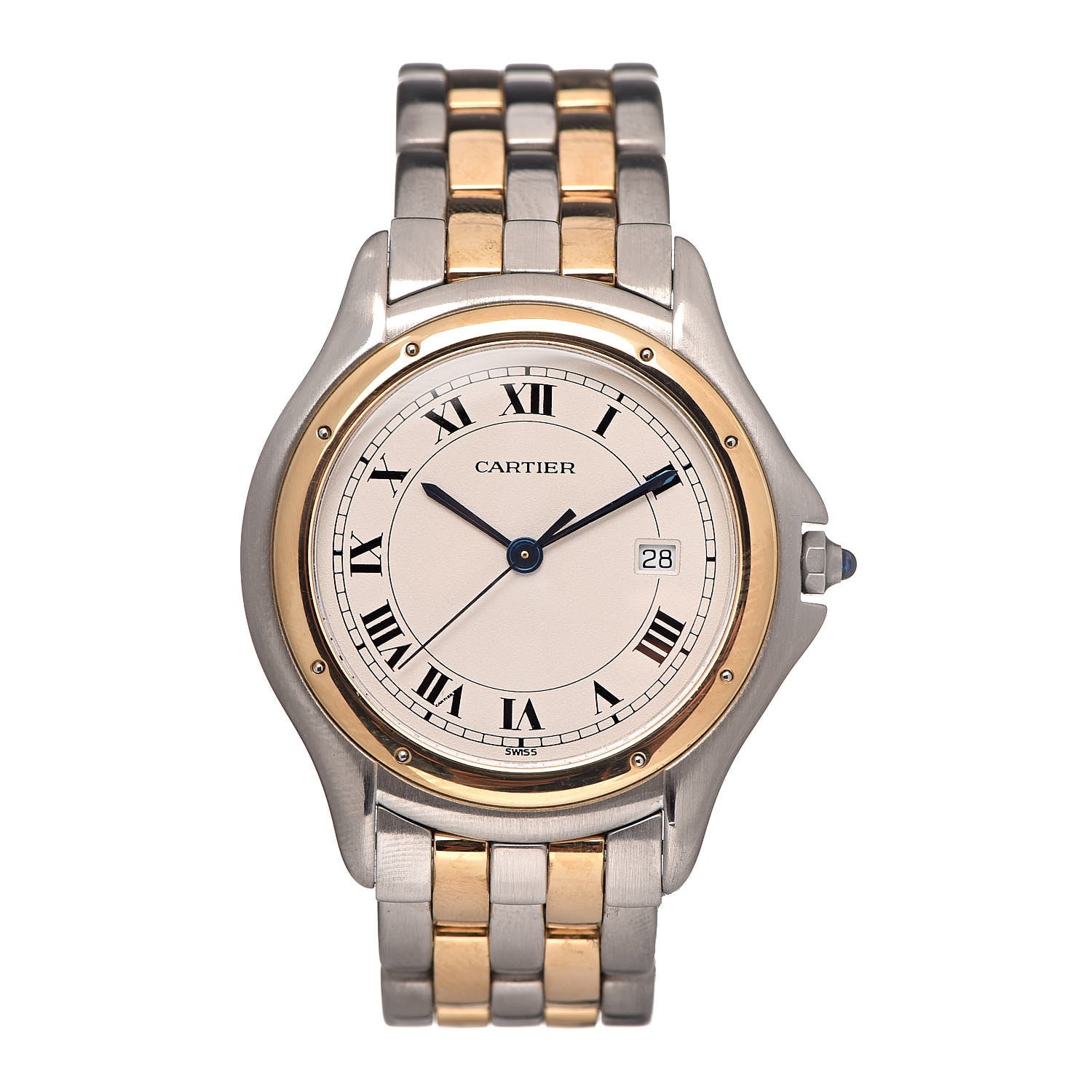 Cartier Stainless Steel 18K Yellow Gold 33mm Cougar Quartz Watch 1 of 6