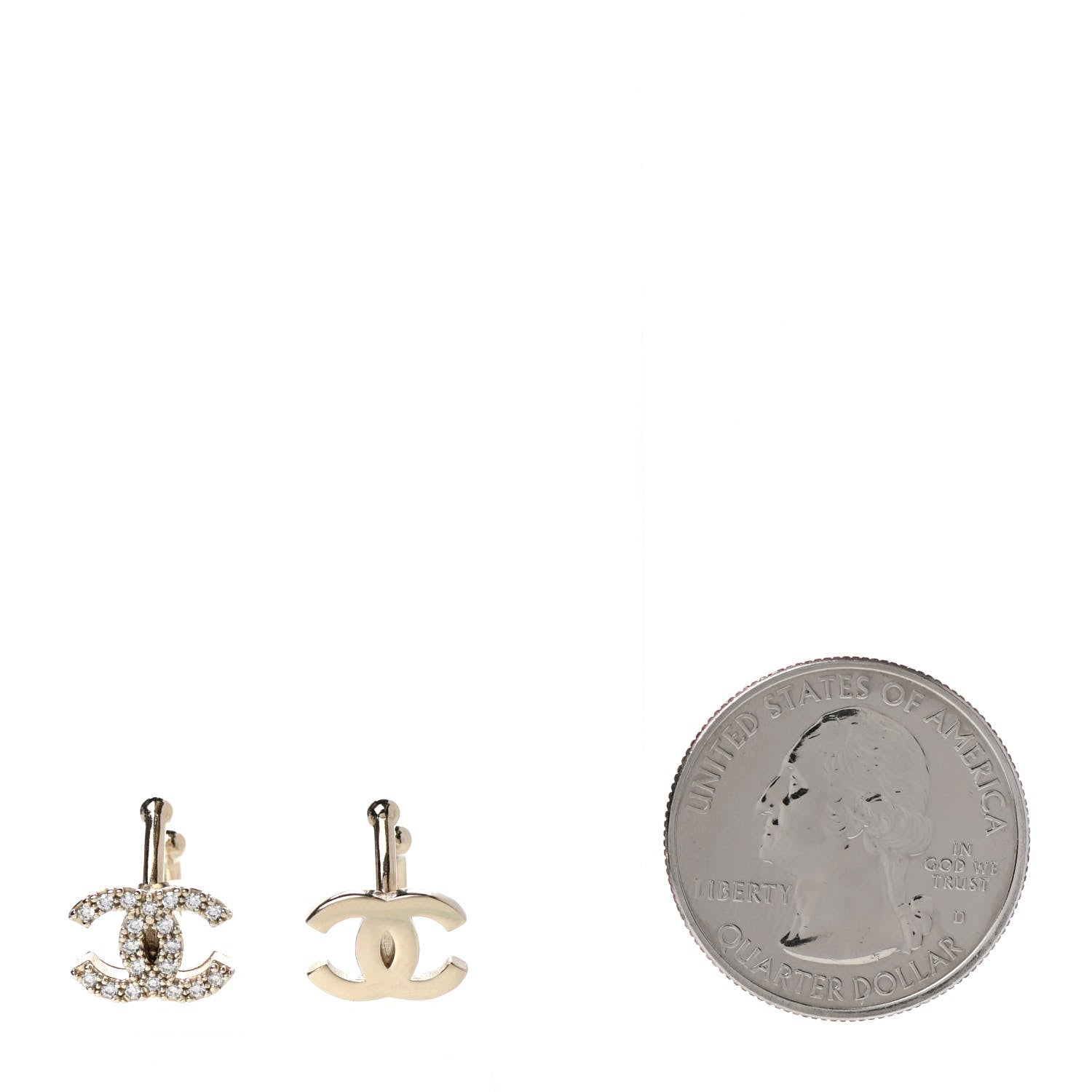 Chanel Metal Strass Lip Ring Set Gold 2 of 4