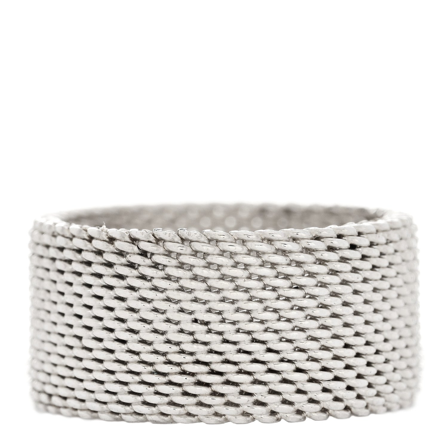 Tiffany Sterling Silver Somerset Mesh Ring 50 5.25 1 of 5
