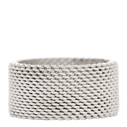 Tiffany Sterling Silver Somerset Mesh Ring 50 5.25 1 of 5