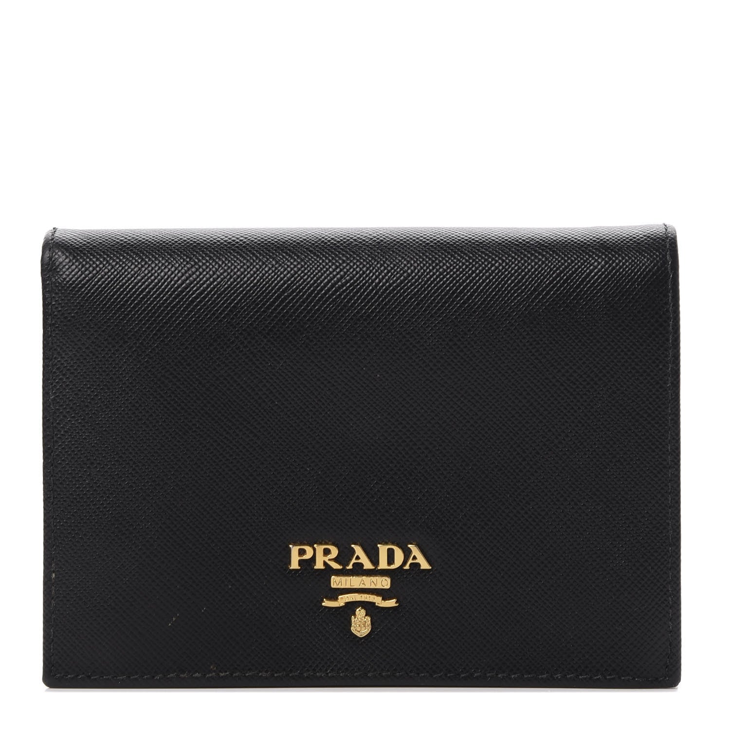 Prada Saffiano Oro Wallet Black 1 of 7