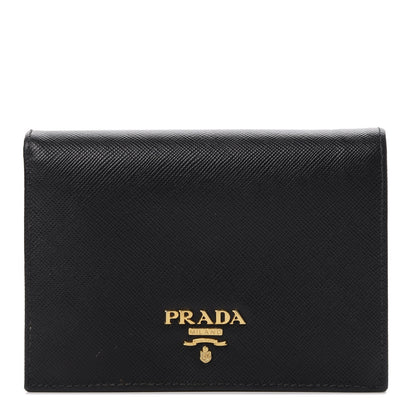 Prada Saffiano Oro Wallet Black 1 of 7