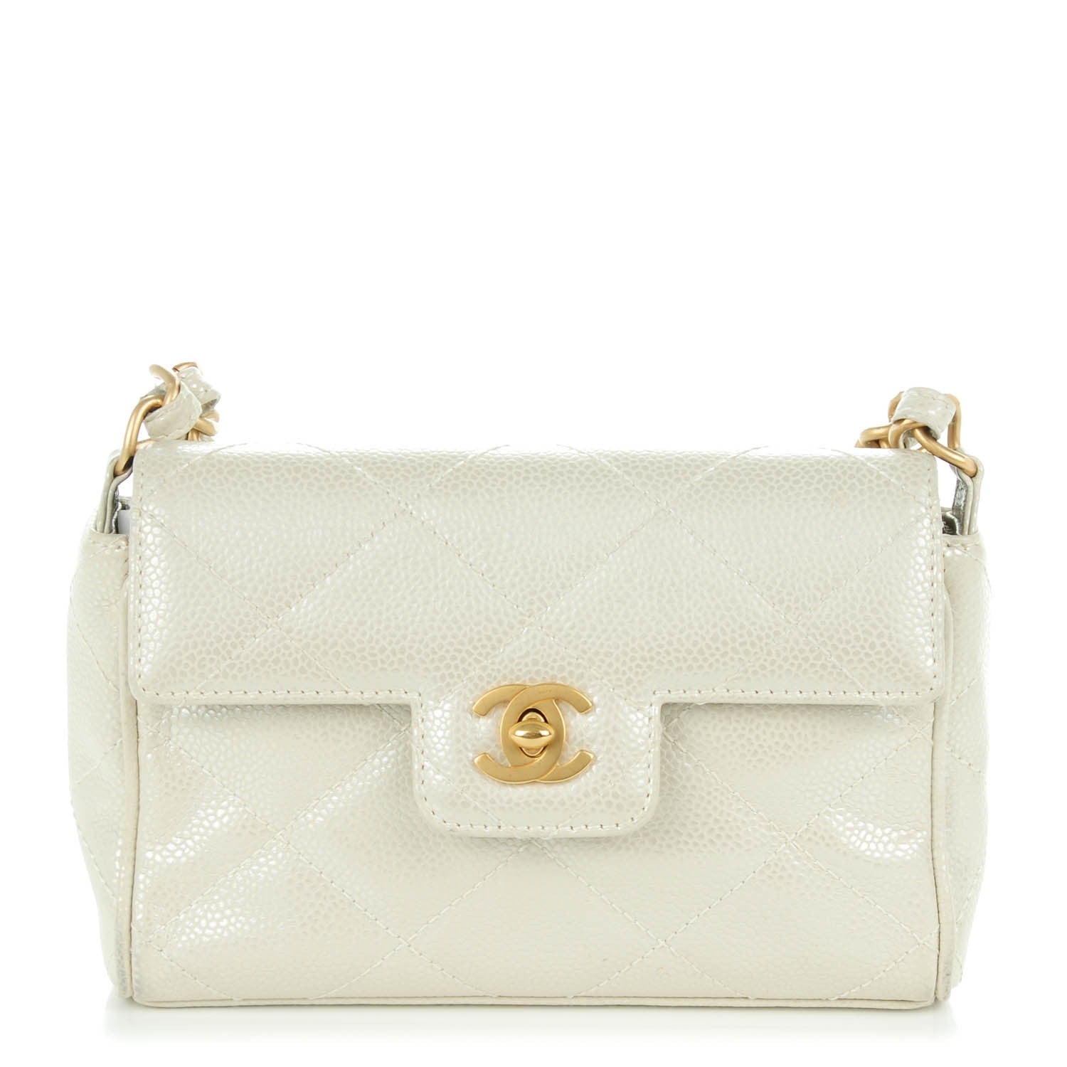 Chanel Caviar Quilted Mini Evening Bag Pearl 1 of 10