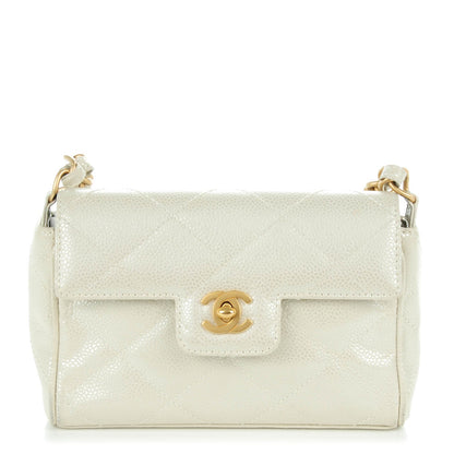 Chanel Caviar Quilted Mini Evening Bag Pearl 1 of 10