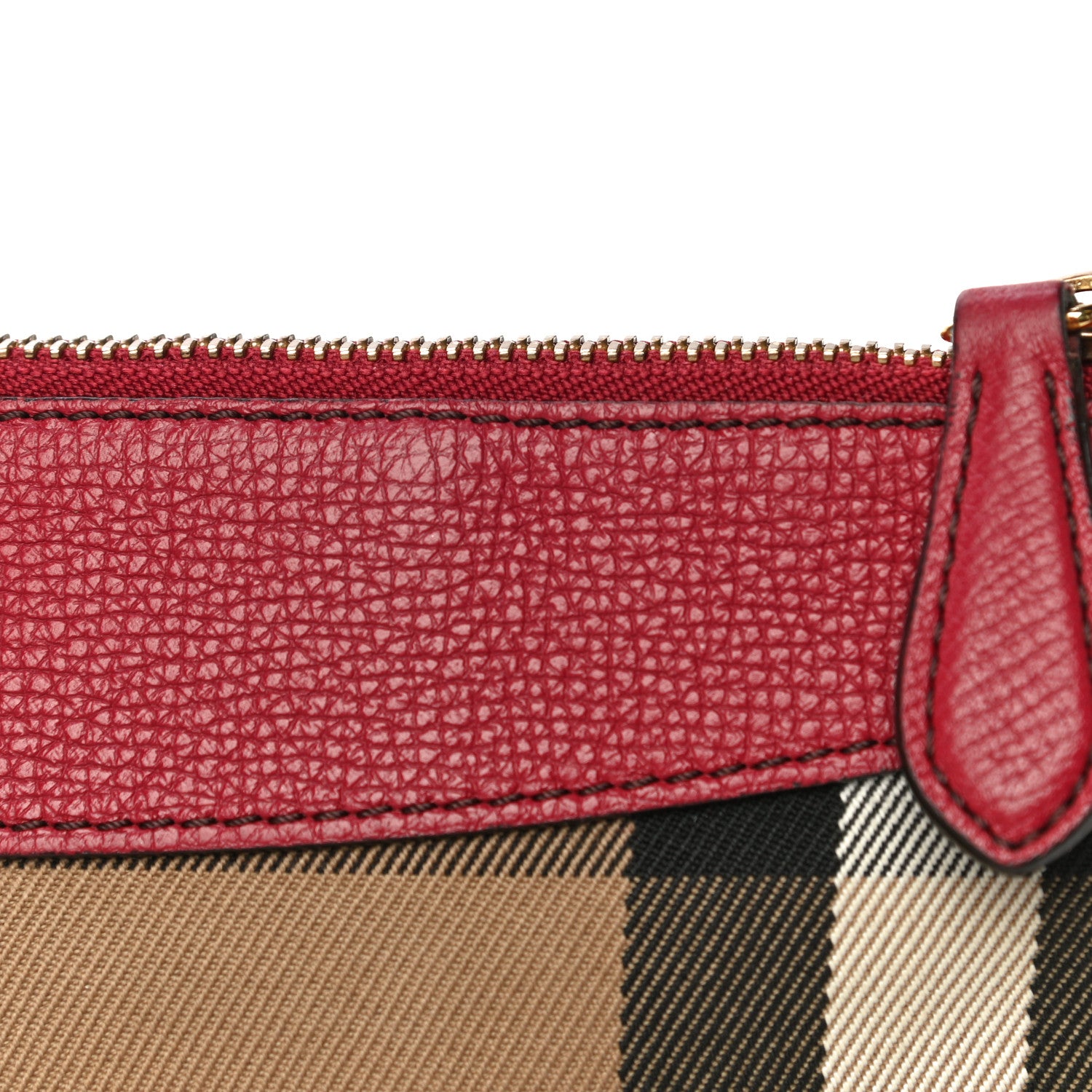Burberry House Check Derby Peyton Crossbody Clutch Bag Russet Red 10 of 10