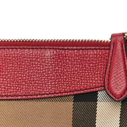 Burberry House Check Derby Peyton Crossbody Clutch Bag Russet Red 10 of 10