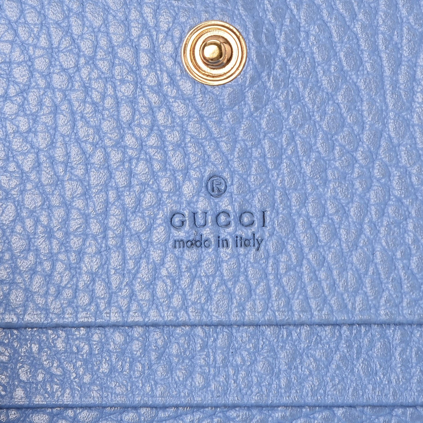 Dollar Calfskin GG Marmont Card Case Clear Sky Blue