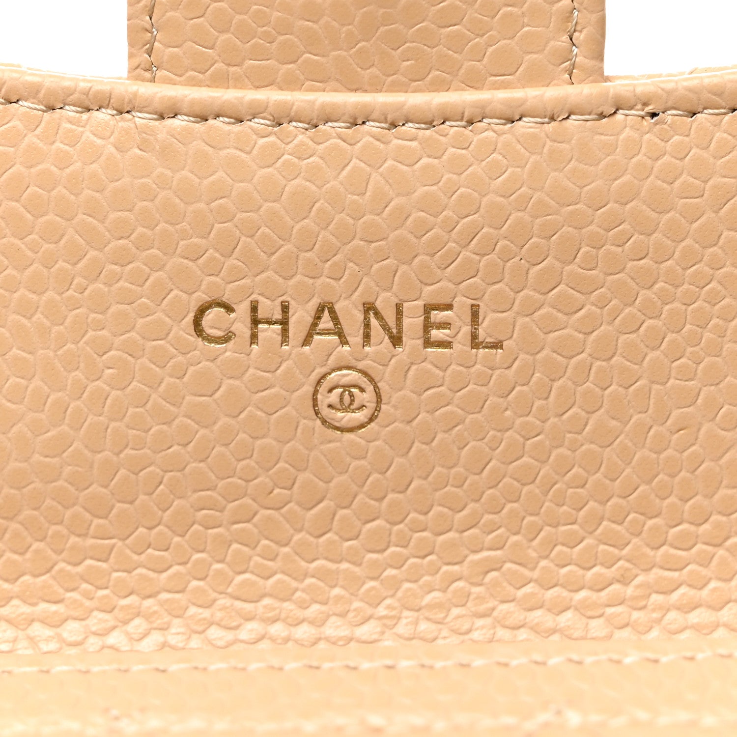 Chanel Caviar Quilted Flap Card Holder Wallet Beige 6 of 9