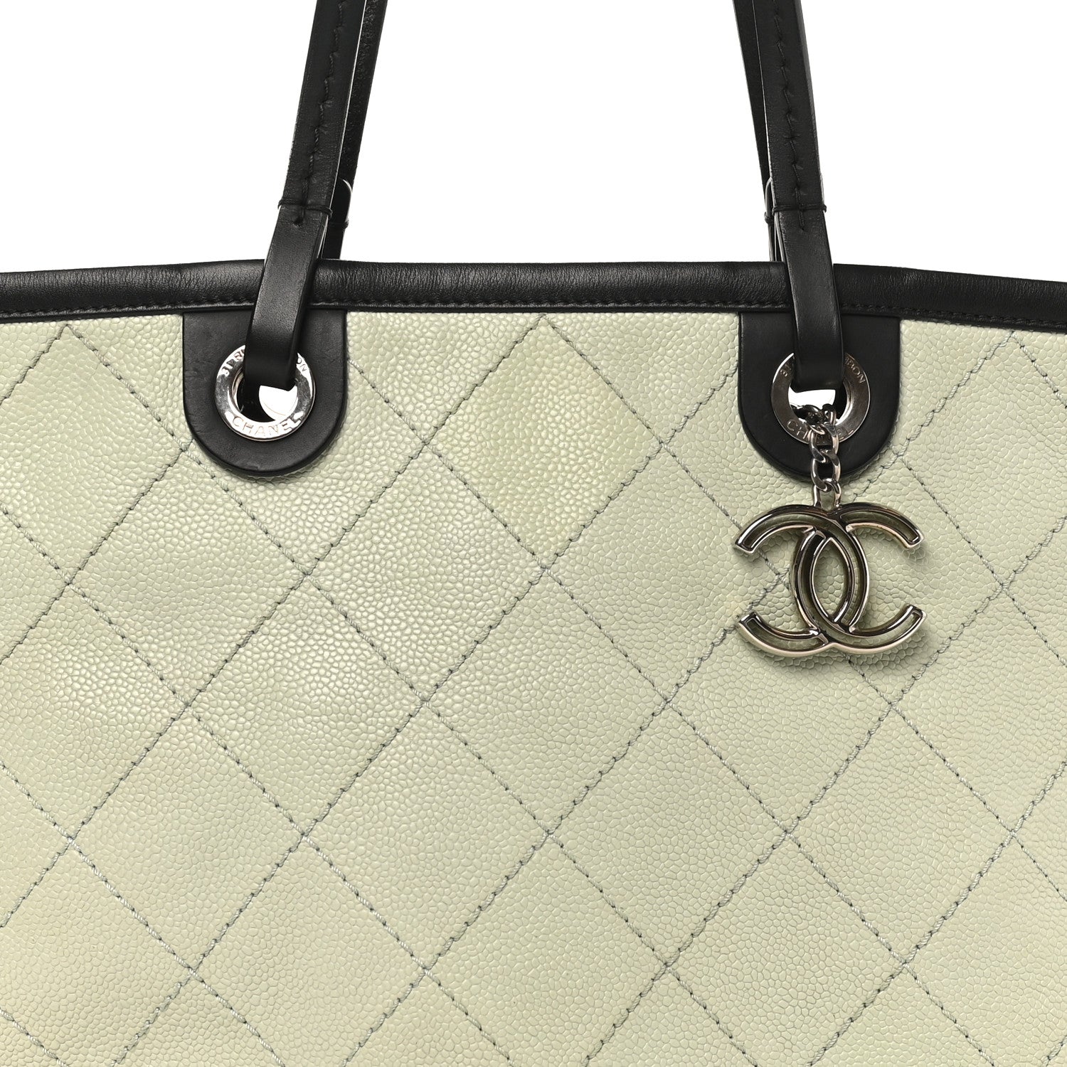 Chanel Grained Calfskin Shopping Fever Tote Green 9 of 11