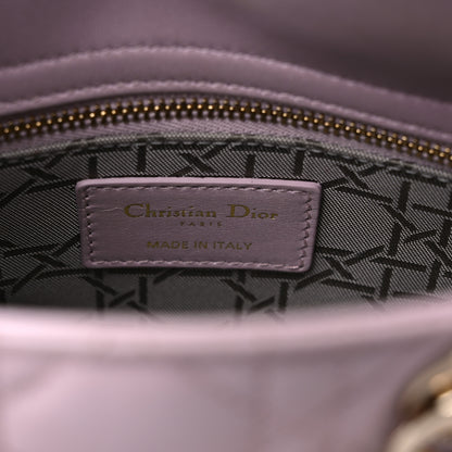 Christian Dior Metallic Lambskin Cannage Mini Lady Dior Lotus 6 of 9