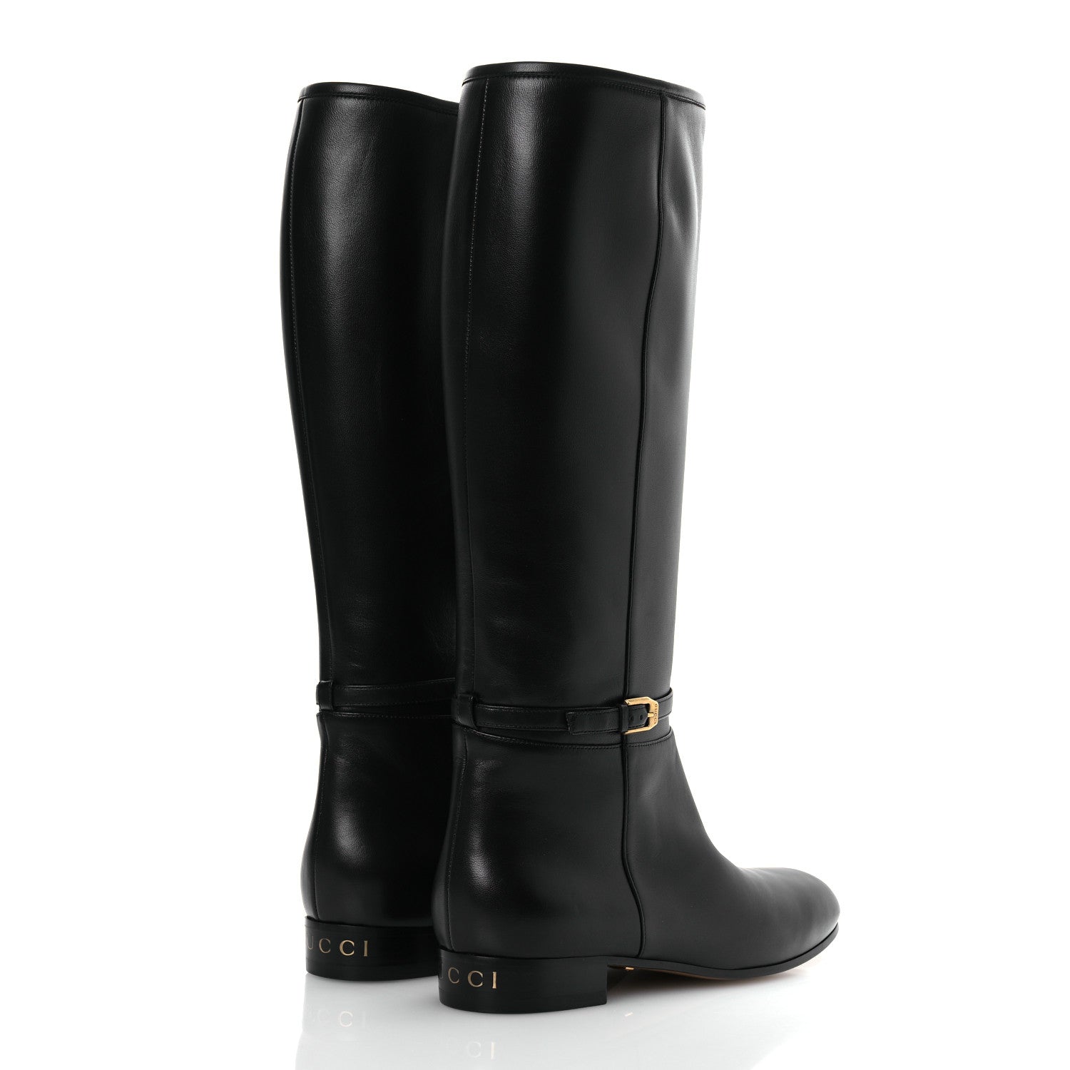 Gucci Calfskin Knee High Boots 39.5 Black 5 of 14