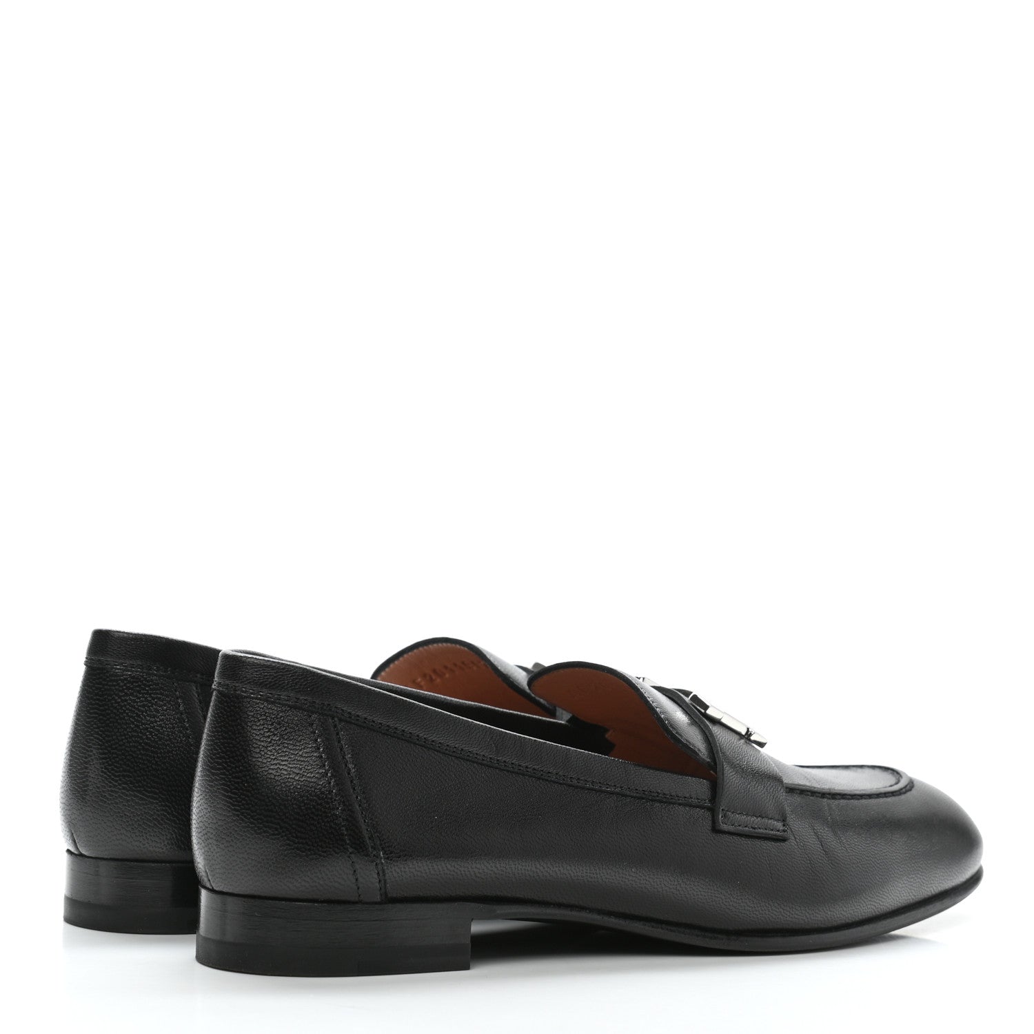 Hermes Goatskin Womens Paris Loafers 36.5 Black 4 of 9
