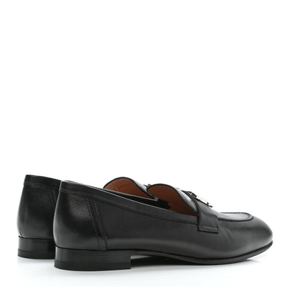 Hermes Goatskin Womens Paris Loafers 36.5 Black 4 of 9