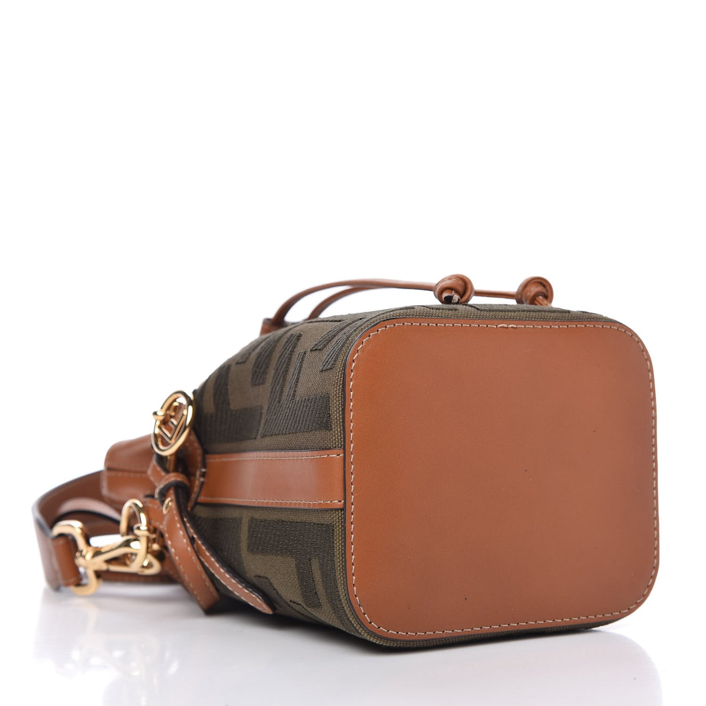 Canvas Vitello King F is Fendi FF Embroidered Mini Mon Tresor Bucket Bag Amazzonia Cuoio