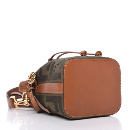 Fendi Canvas Vitello King F is Fendi FF Embroidered Mini Mon Tresor Bucket Bag Amazzonia Cuoio 4 of 9