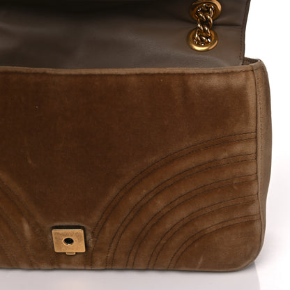 Gucci Velvet Matelasse Medium GG Marmont Shoulder Bag Taupe 16 of 19