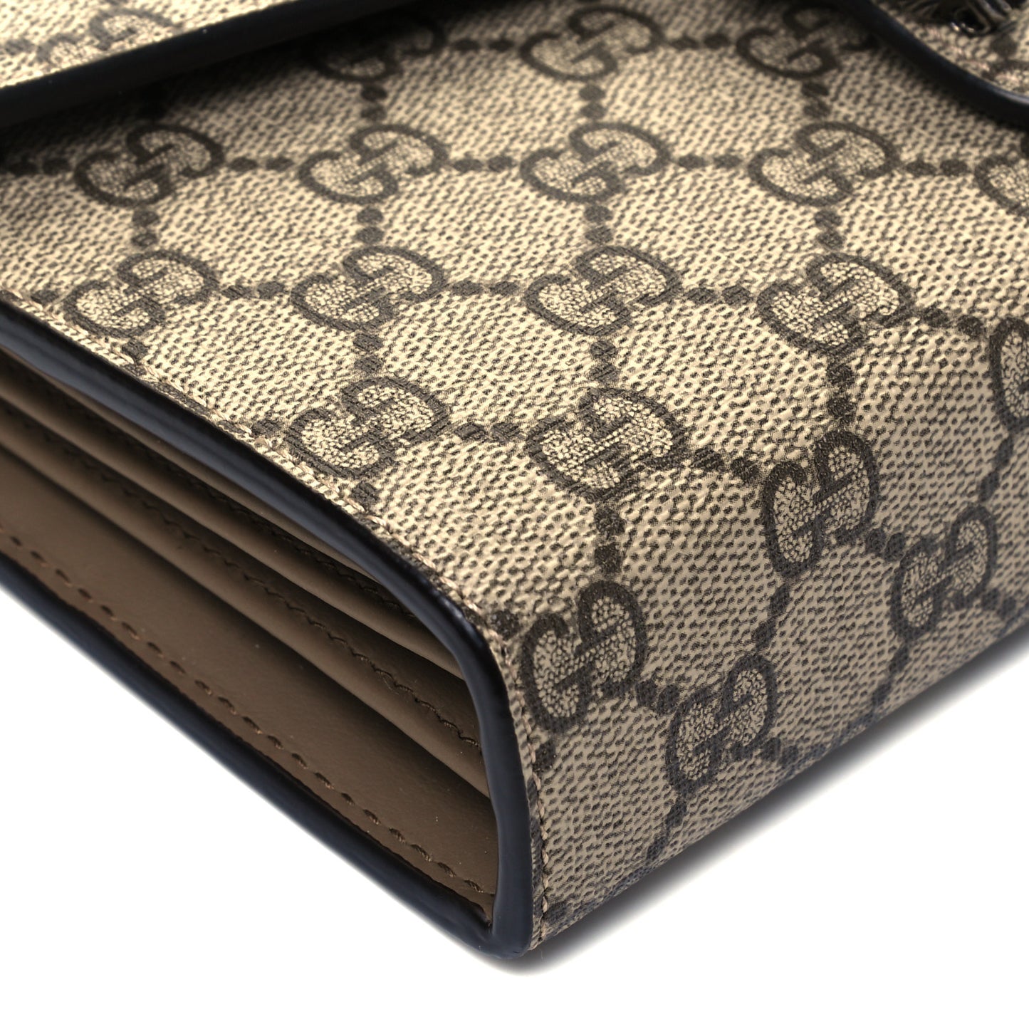 GG Supreme Monogram Mini Dionysus Chain Wallet Beige Taupe
