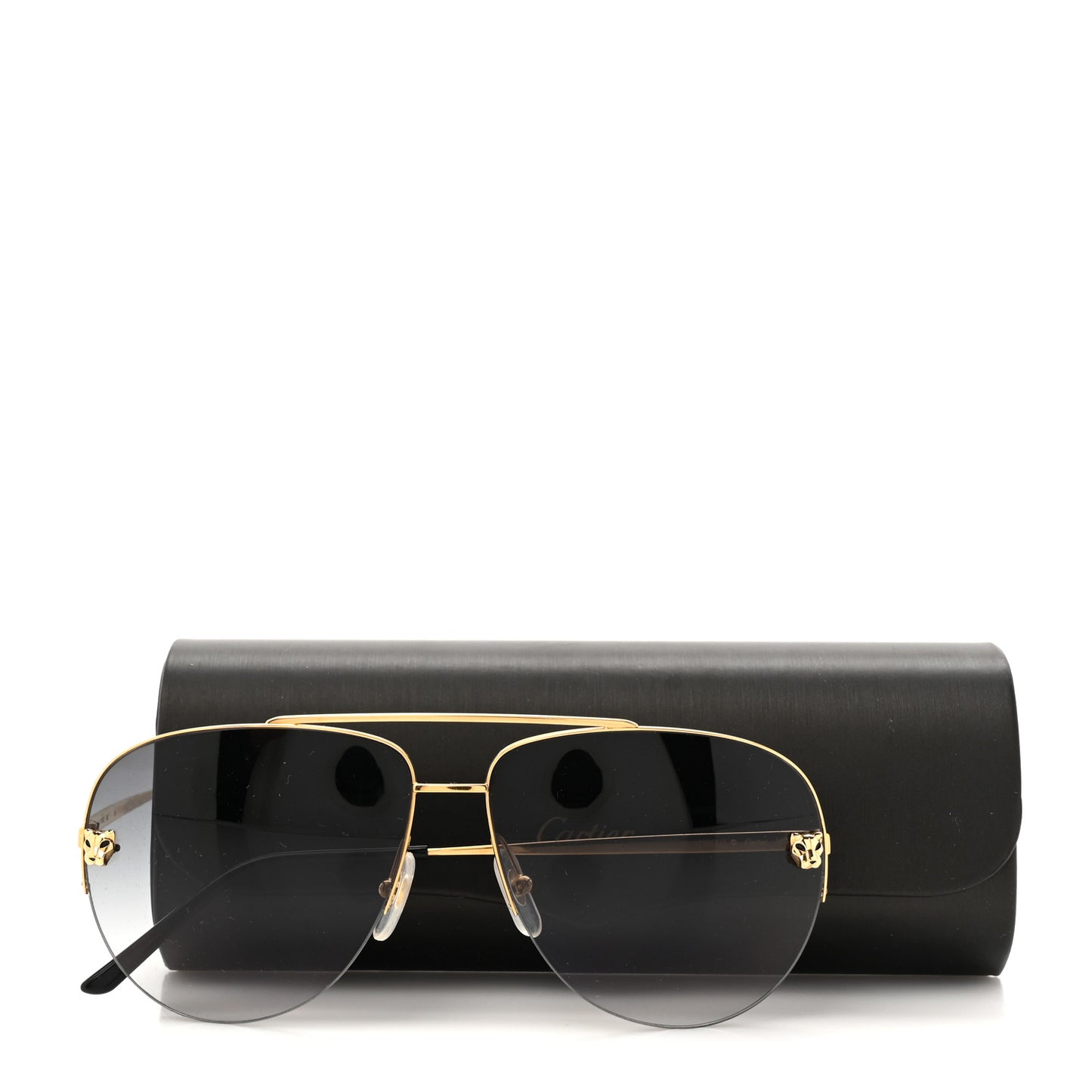 Santos de Cartier Aviator Sunglasses CT0065S Gold Black
