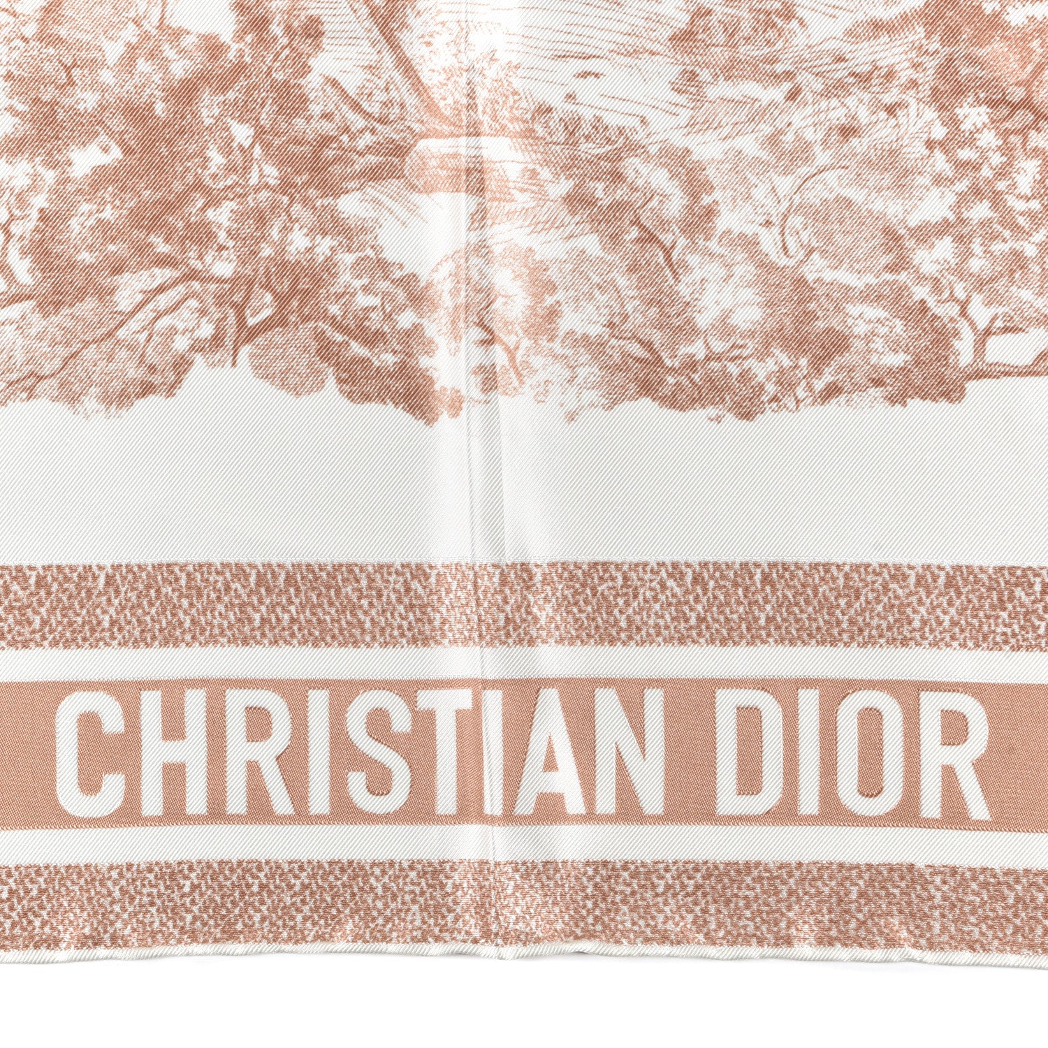 Christian Dior Silk Toile De Jouy Sauvage Square Scarf Rose 2 of 4