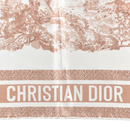 Christian Dior Silk Toile De Jouy Sauvage Square Scarf Rose 2 of 4