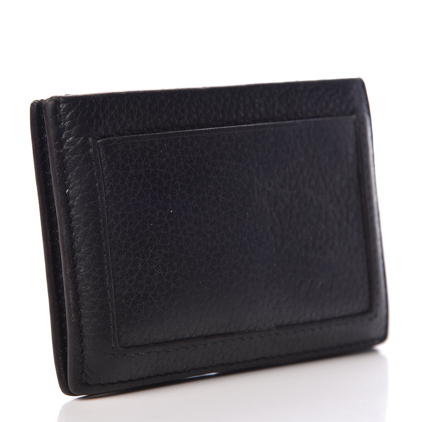 Drummed Calfskin Gusset Card Holder Black