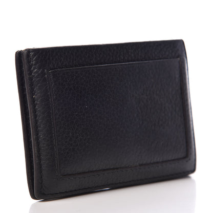 Celine Drummed Calfskin Gusset Card Holder Black 3 of 13