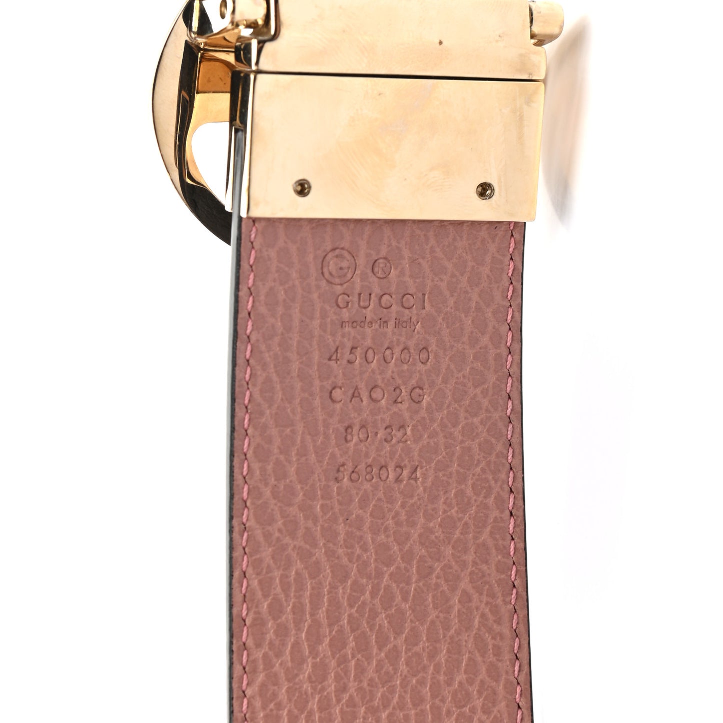Calfskin 1973 Reversible Belt 80 32 Black Pink