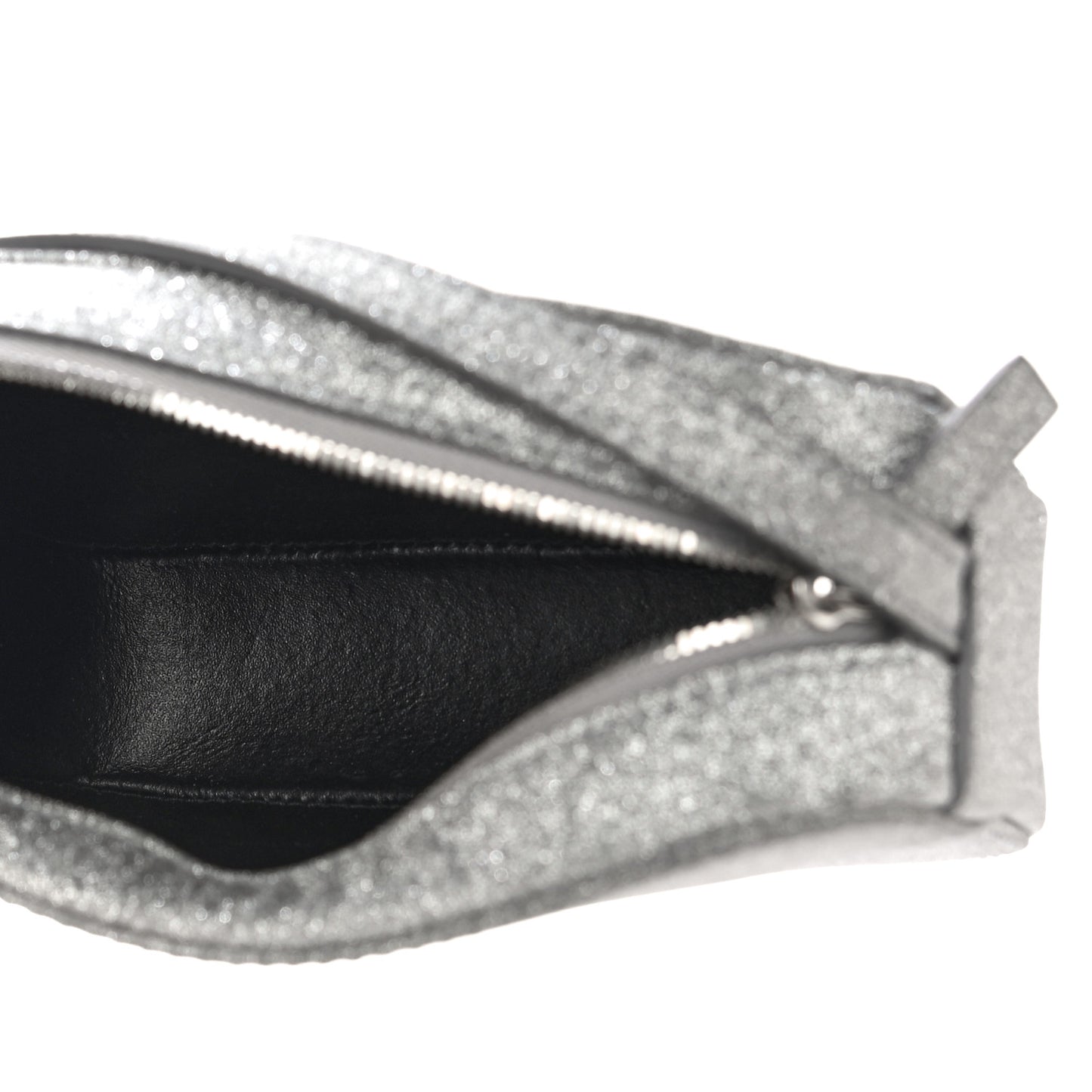 Glitter Calfskin Logo XS Everyday Camera Bag Silver