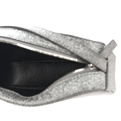 Balenciaga Glitter Calfskin Logo XS Everyday Camera Bag Silver 5 of 11