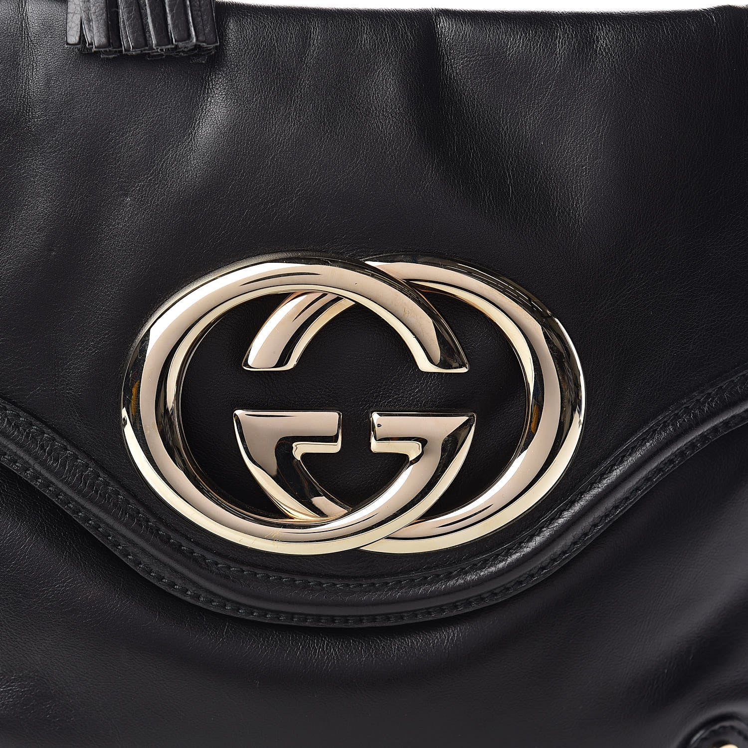 Gucci Calfskin Medium Britt Tassel Shoulder Bag Black 10 of 10