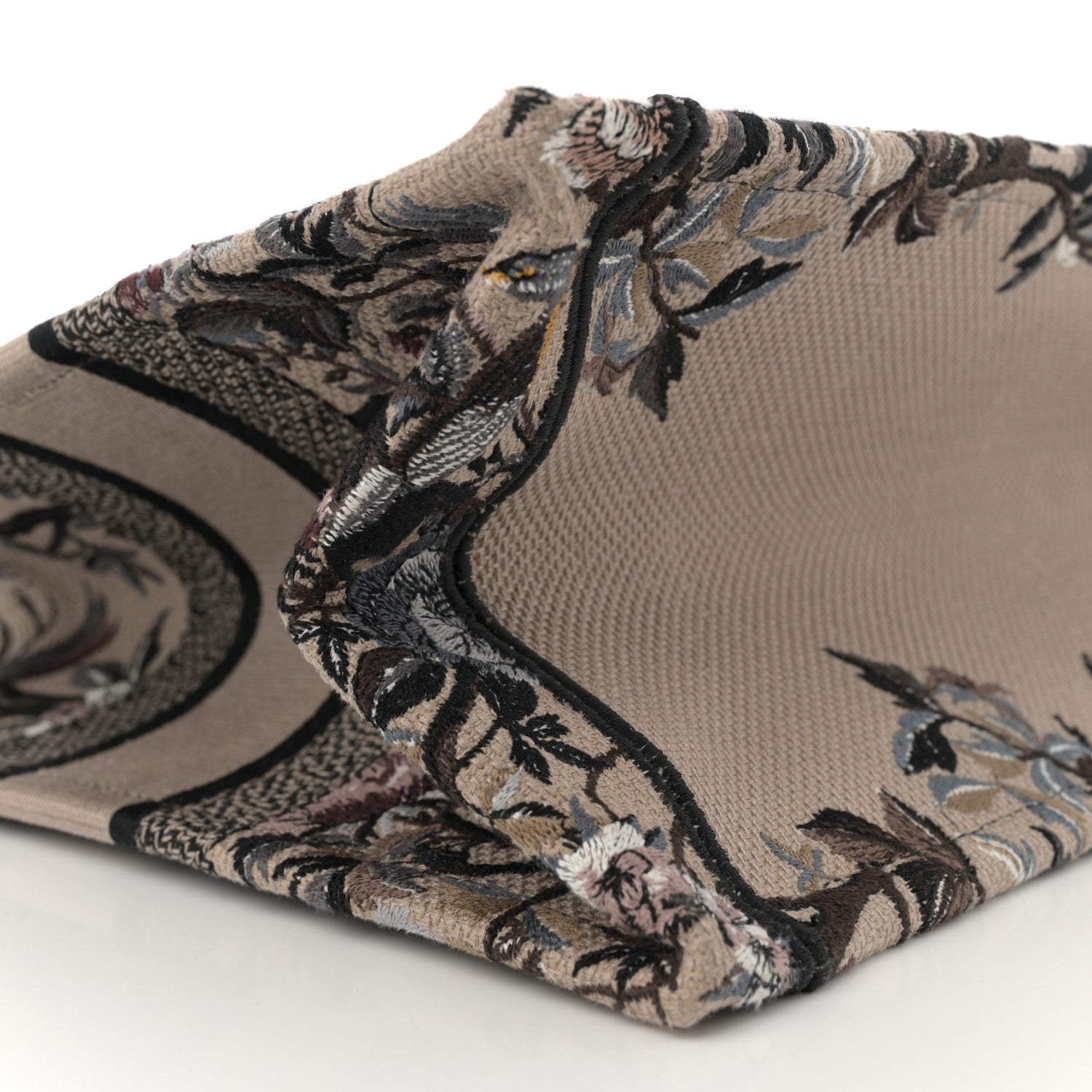 Christian Dior Canvas Embroidered Jardin D'Hiver Medium Book Tote Beige Multicolor 9 of 11
