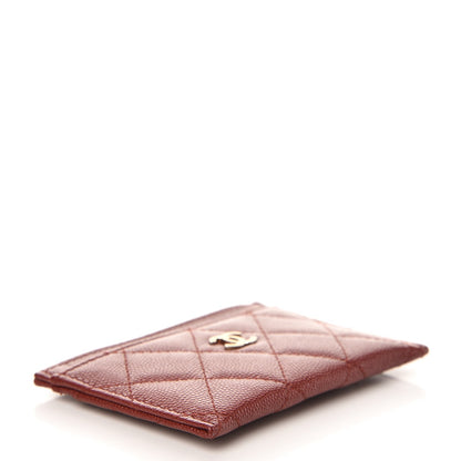 Chanel Caviar Quilted Card Holder Dark Red 4 of 8
