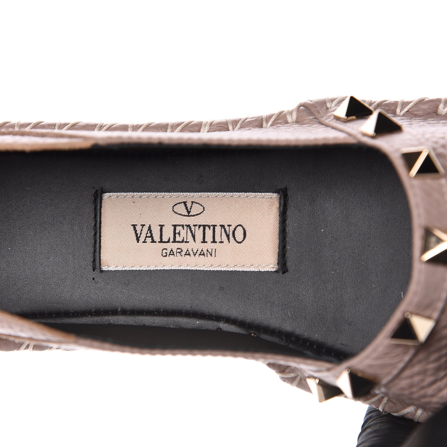Pebbled Calfskin Rockstud Espadrilles 35 Poudre