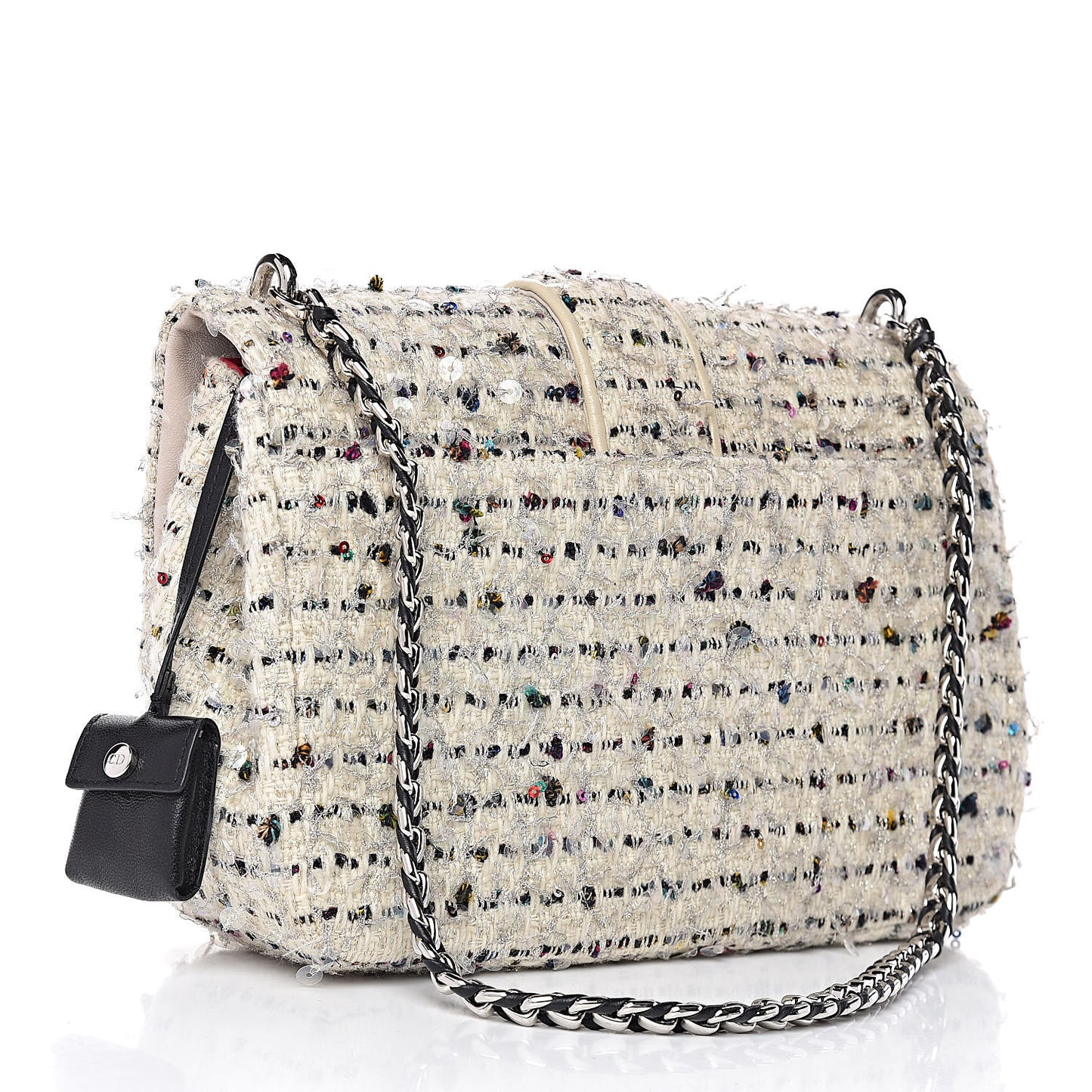Tweed Medium Miss Dior Flap White Multicolor