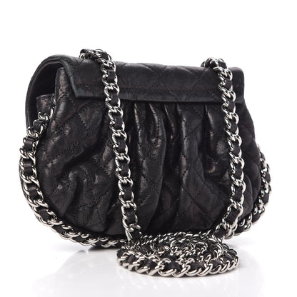 Chanel Metallic Washed Lambskin Quilted Mini Chain Around Flap Black 3 of 10