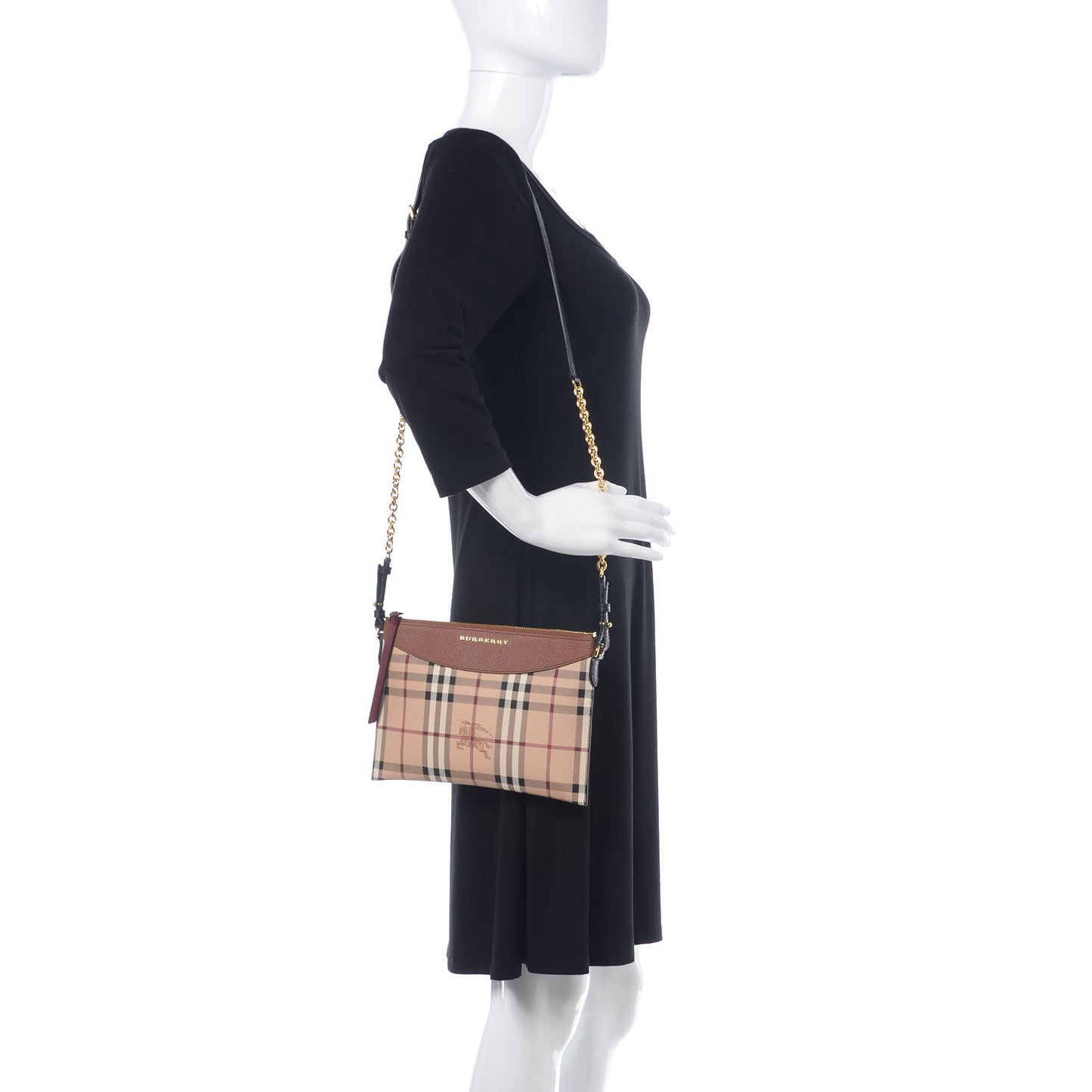 Haymarket Check Peyton Crossbody Clutch Bag Toffee