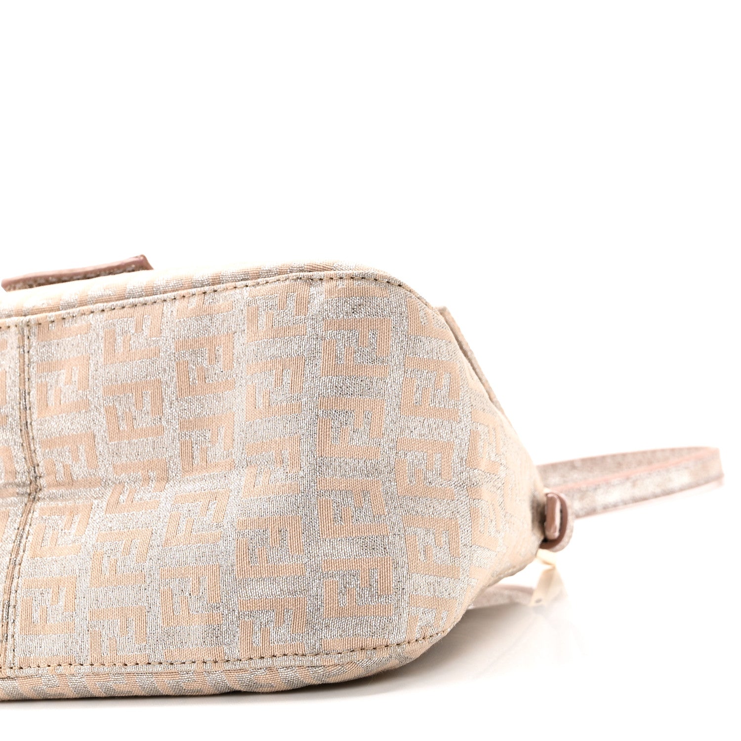 Fendi Metallic Jacquard Zucchino Suede Mini Mama Baguette Cipria
