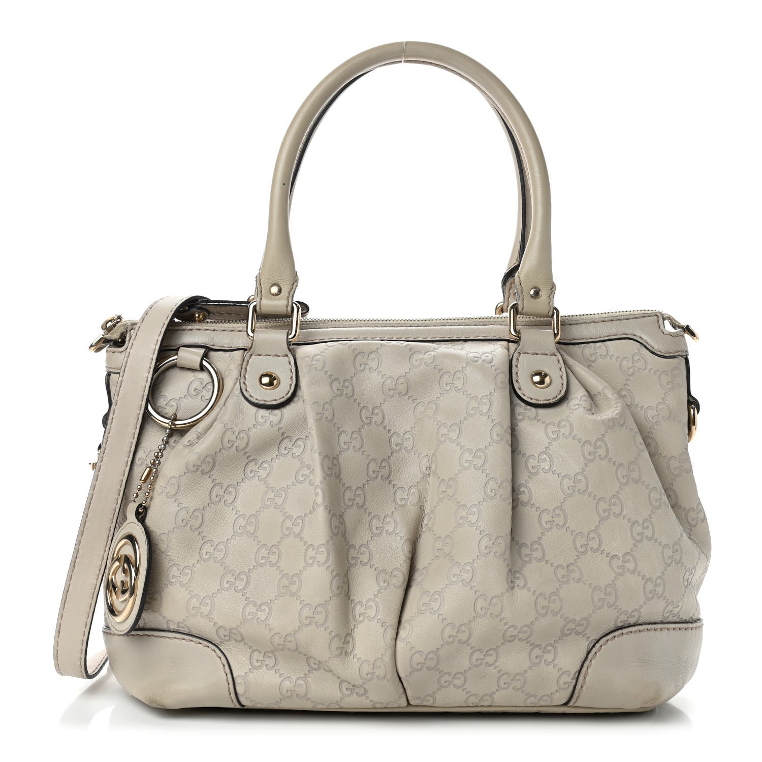 Gucci Guccissima Medium Sukey Top Handle Bag White 1 of 4