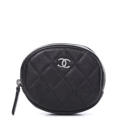 Chanel Iridescent Caviar Quilted Zip Around Classic Coin Purse Black 1 of 7