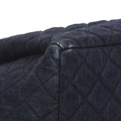 Chanel Washed Denim Quilted Large Urban Spirit Drawstring Bag Dark Blue 9 of 11
