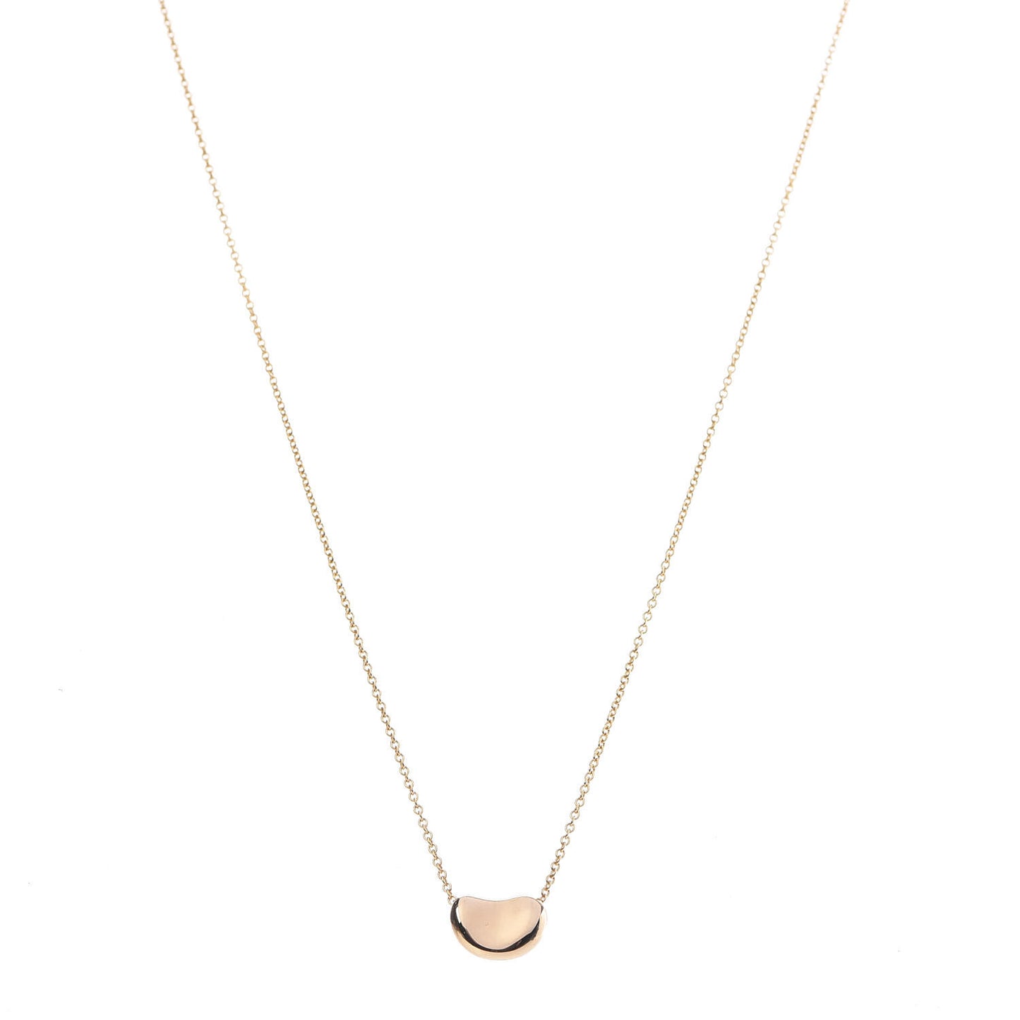 18K Yellow Gold 11mm Elsa Peretti Bean Pendant Necklace