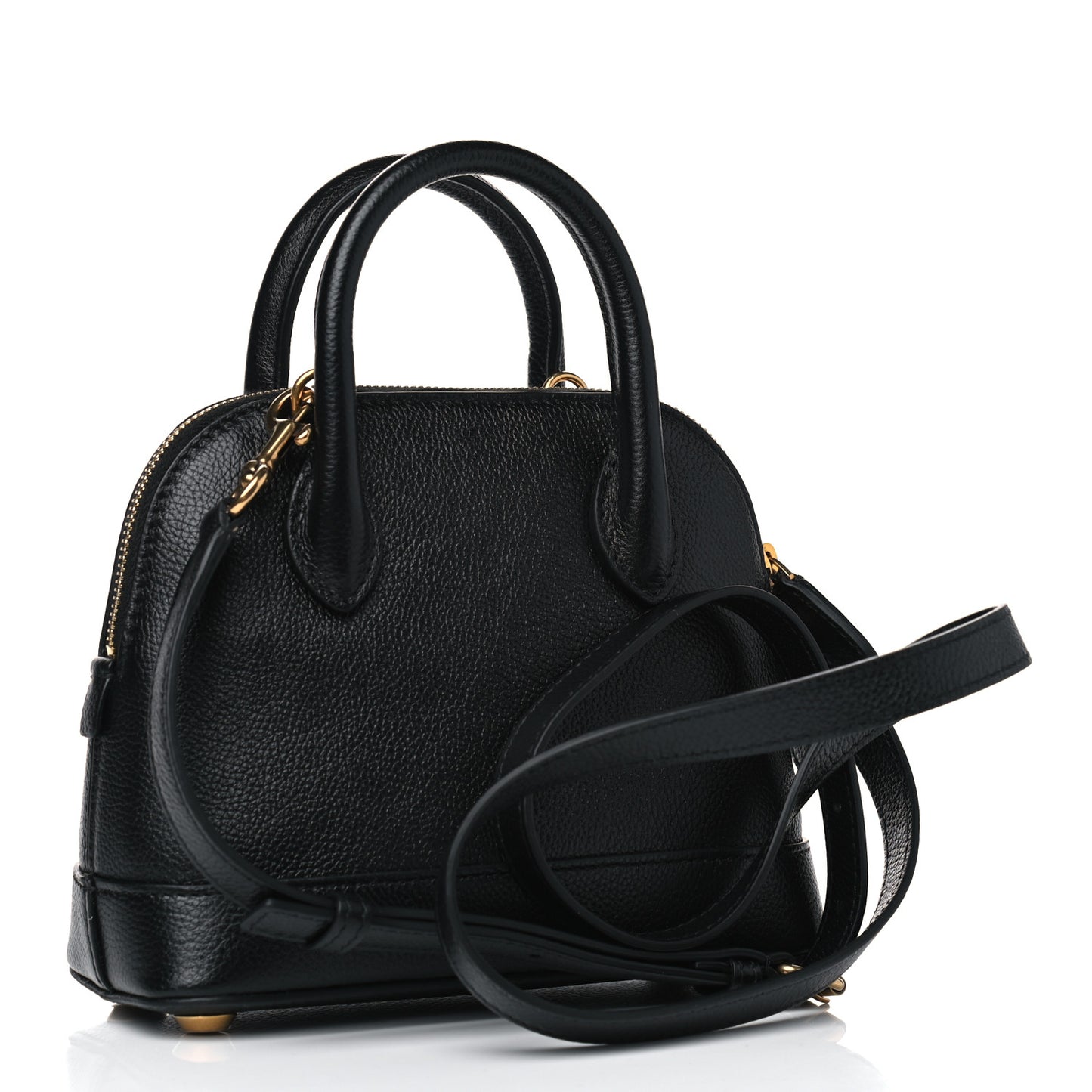 Grained Calfskin XXS Ville Top Handle Bag Black