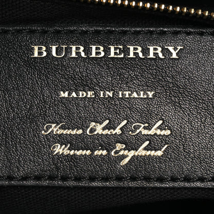 Burberry Derby Calfskin House Check Medium Banner Tote Limestone 7 of 13