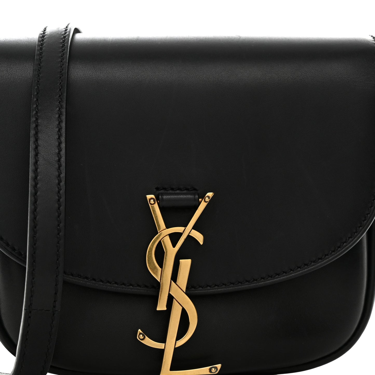 Smooth Calfskin Classic Monogram Small Kaia Satchel Black