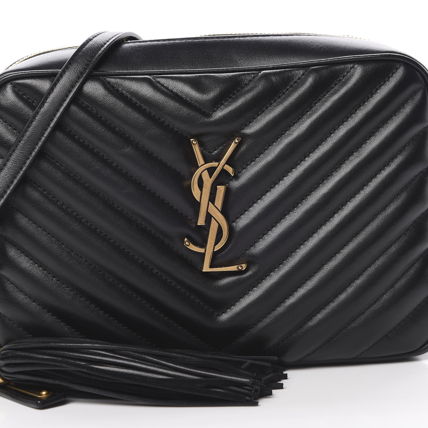 Saint Laurent Calfskin Matelasse Monogram Lou Camera Bag Black 8 of 10