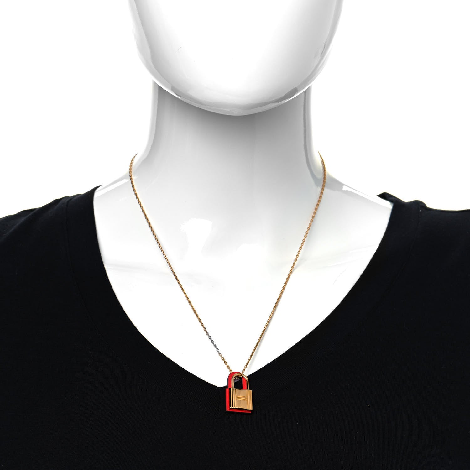 Hermes Swift Small O'Kelly Pendant Necklace Rouge De Coeur 2 of 5